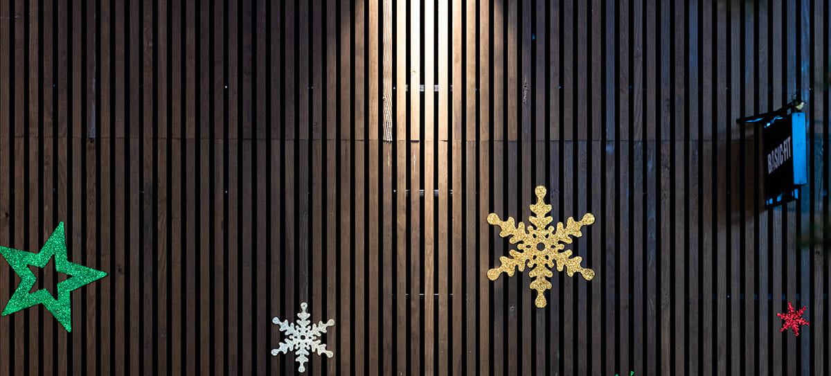 Décoration Noël façade espace commercial
