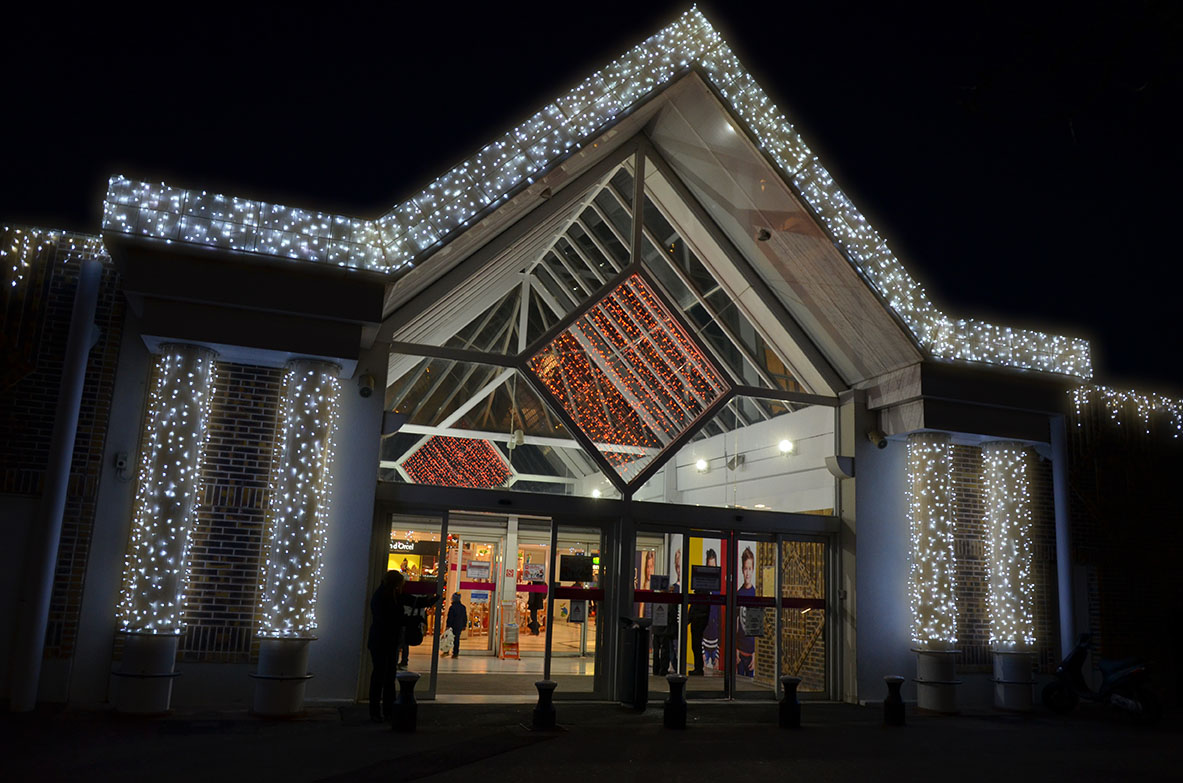 Rideaux leds sur une entrée